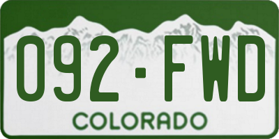 CO license plate 092FWD