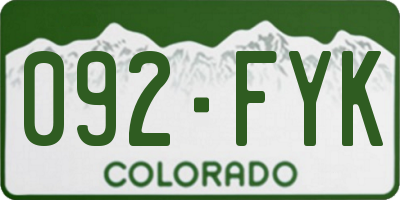 CO license plate 092FYK