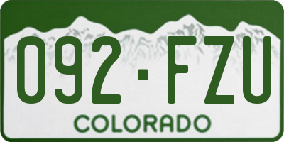 CO license plate 092FZU