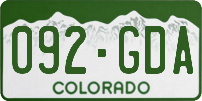 CO license plate 092GDA