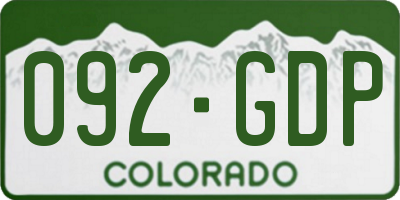 CO license plate 092GDP