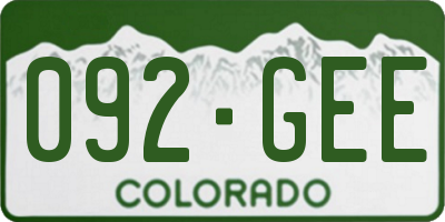 CO license plate 092GEE