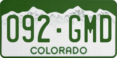 CO license plate 092GMD