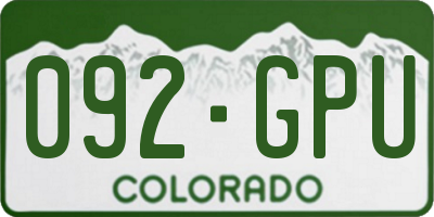 CO license plate 092GPU