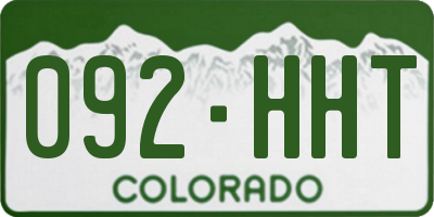 CO license plate 092HHT