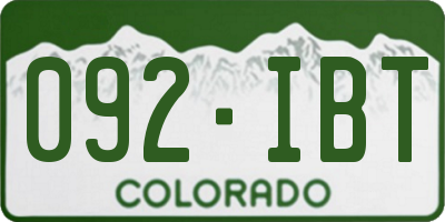 CO license plate 092IBT