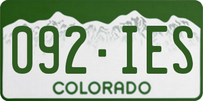 CO license plate 092IES
