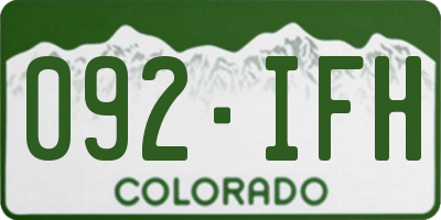 CO license plate 092IFH