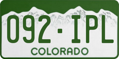 CO license plate 092IPL