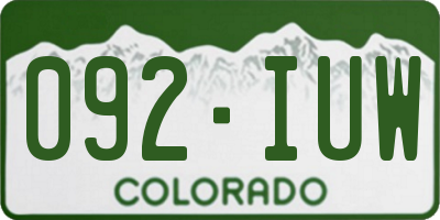 CO license plate 092IUW