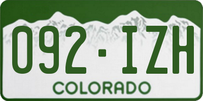 CO license plate 092IZH