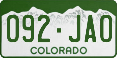 CO license plate 092JAO