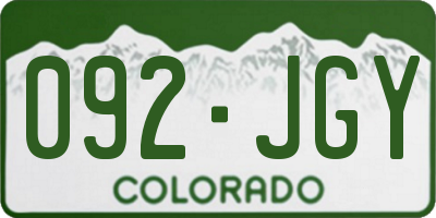 CO license plate 092JGY