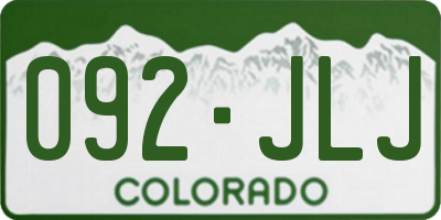 CO license plate 092JLJ