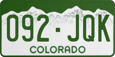 CO license plate 092JQK