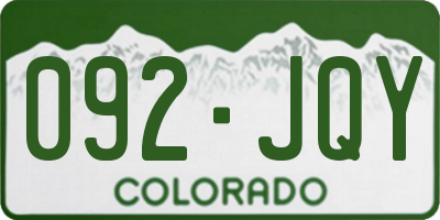 CO license plate 092JQY