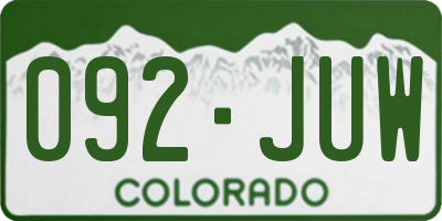 CO license plate 092JUW