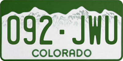 CO license plate 092JWU