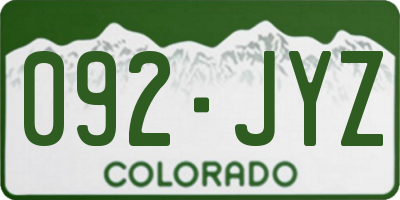 CO license plate 092JYZ