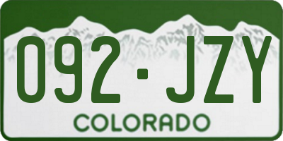 CO license plate 092JZY