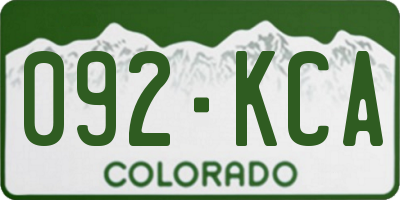 CO license plate 092KCA