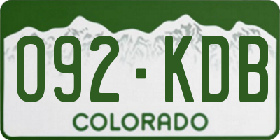 CO license plate 092KDB