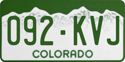 CO license plate 092KVJ