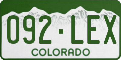 CO license plate 092LEX