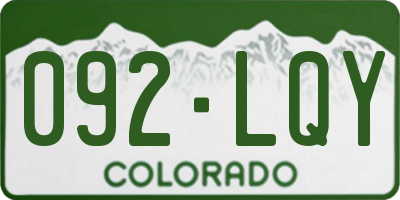 CO license plate 092LQY