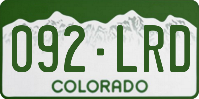 CO license plate 092LRD