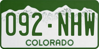 CO license plate 092NHW