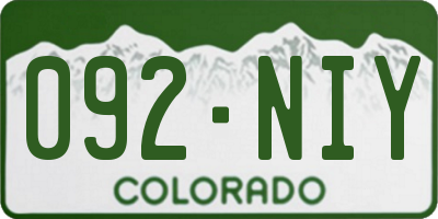 CO license plate 092NIY