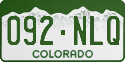 CO license plate 092NLQ