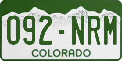 CO license plate 092NRM