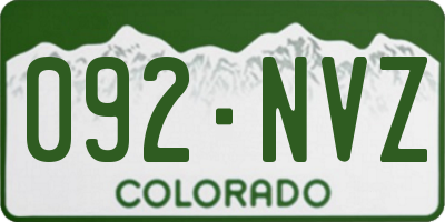 CO license plate 092NVZ