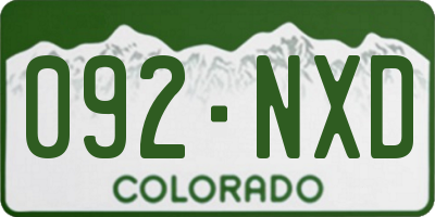 CO license plate 092NXD