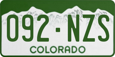 CO license plate 092NZS
