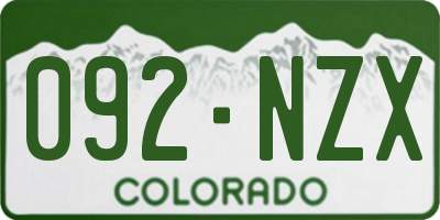 CO license plate 092NZX