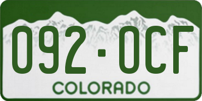 CO license plate 092OCF