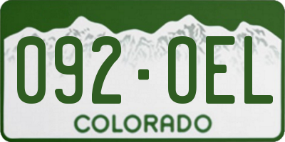 CO license plate 092OEL