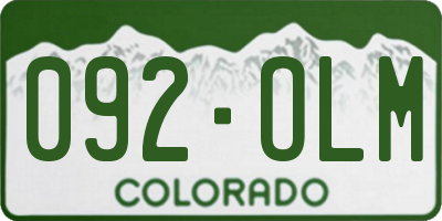 CO license plate 092OLM