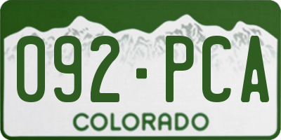 CO license plate 092PCA