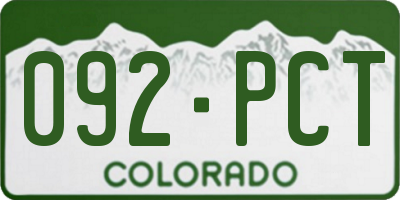 CO license plate 092PCT