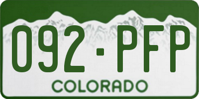 CO license plate 092PFP