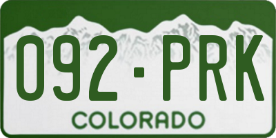 CO license plate 092PRK