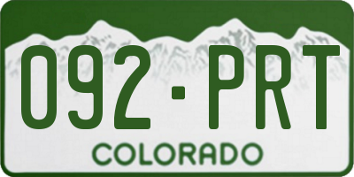 CO license plate 092PRT