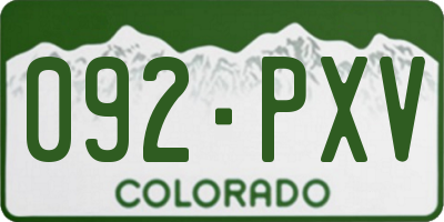 CO license plate 092PXV
