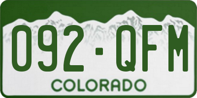 CO license plate 092QFM