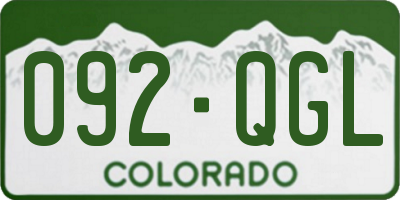 CO license plate 092QGL