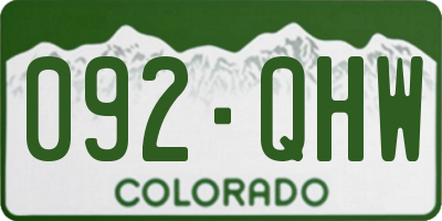 CO license plate 092QHW